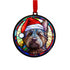 Cairn Terrier in Santa Hat Suncatcher Decoration